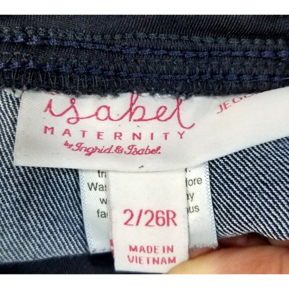 ISABEL Women's MATERNITY Jeans sz 2/26R (29") Dark Wash Jeggings Over Belly Fit - Picture 7 of 11
